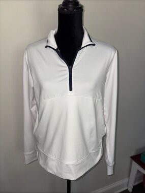Walter Hagen White Pullover with Navy Trim